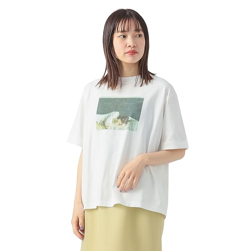 

[Beams Heart] printed tee cat film photo T-shirt ladies OFF WHITE ONE SIZE