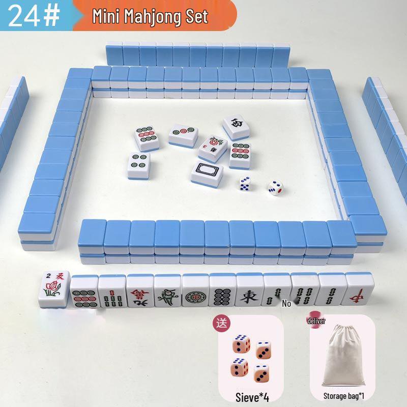 Compact Hand-Rubbed Mini Mahjong Set for Travel & Outdoor Use