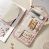 Travel Jewelry Organizer Bag PU Material Necklace Earring Ring Storage Pouch with Watch Compartment Portable Zippered