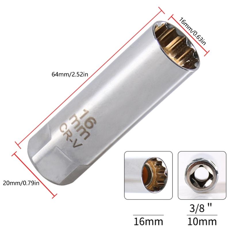 2pcs Magnetic Spark Plugs Socket Wrench Set Featuring Ergonomic Grip Steel Construction for Efficient Engine Maintenance