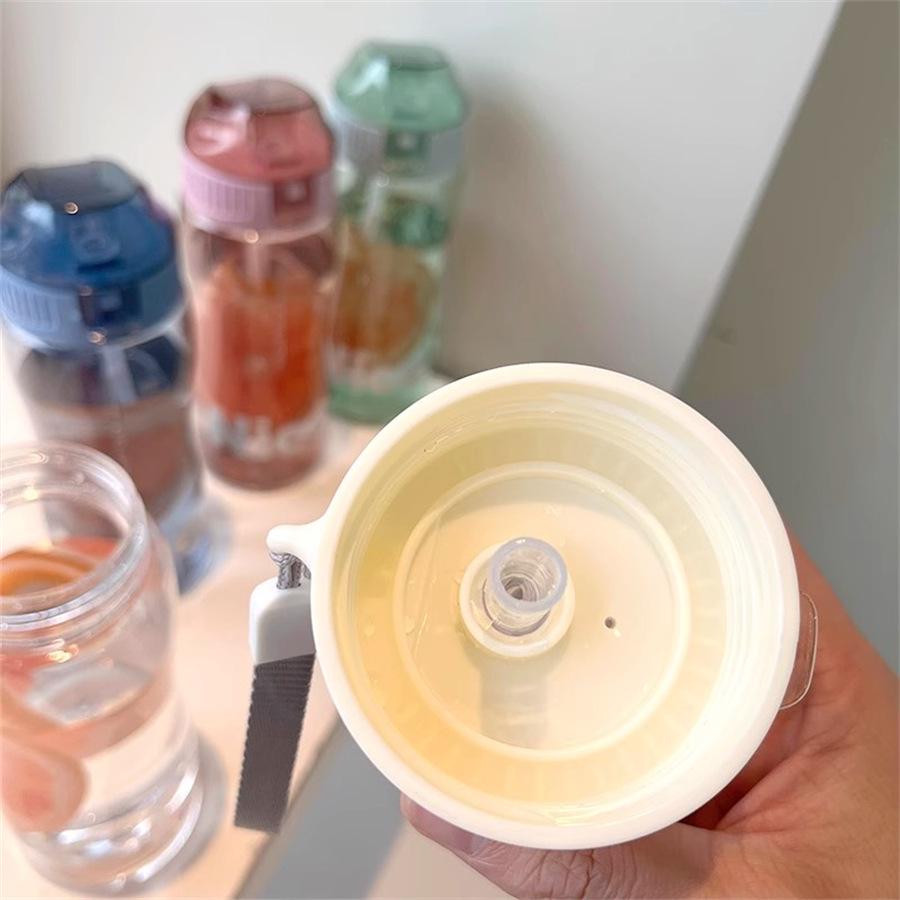 Plastic Straw Cup High Temperature Resistant Drop Proof Portable Water Bottle for School Boys Girls Outdoor Travel Sports Blue 580ml