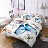 Butterfly Bedding Set 3D Flower Duvet Cover Quilt Cover with Zipper Queen Double Microfiber Comforter Set Kid Girl ChristmasGift