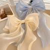 Sweet Chiffon Bow Hair Clips Girls Blue Shining Satin Bowknot Hair Clips Ribbon Bow Barrette Hairpin Grip Ponytail Clip Headwear