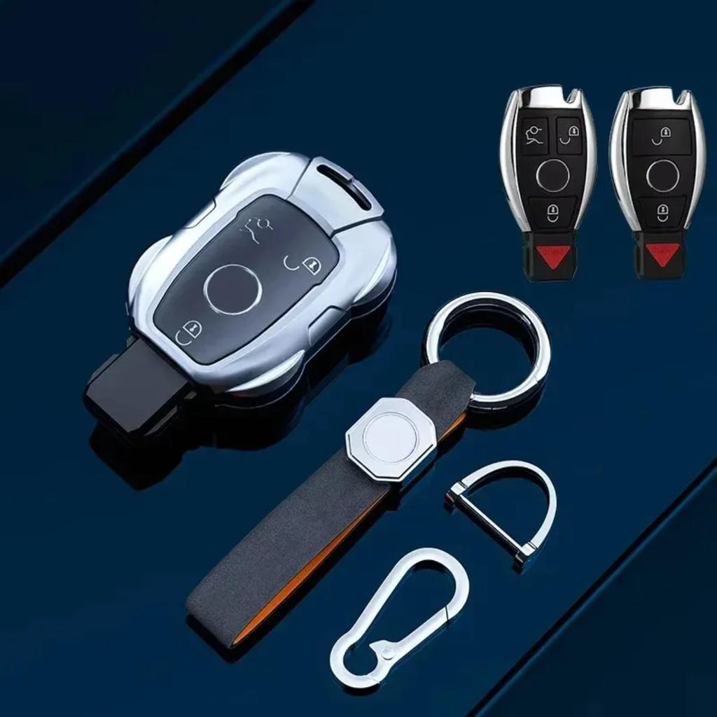 Fashion Alloy Car Key Case Cover With Chain For Mercedes Benz Ce Abs Class Gle Gla Glb Glc Gls Amg W176 W177 203 204 205