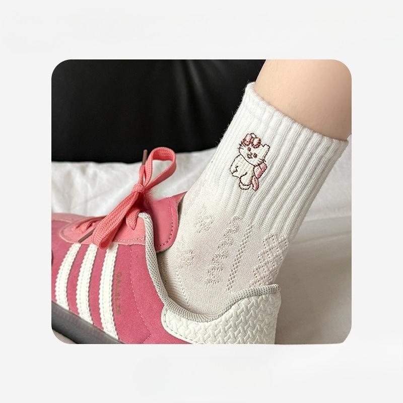 

Женские весенне-летние новые однотонные носки до щиколотки с милой вышивкой и мультяшным рисунком 1 pair