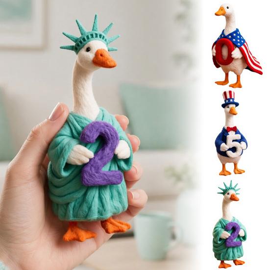 baizihuahu Decorative Ornament, USA 250th Patriotic Goose Centerpiece, Unique Appearance Figure for Household Use Home Decor
