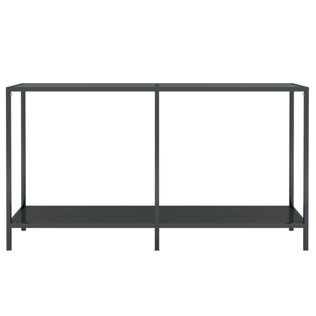 Vidaxl Console Table, Black, 140X35X75.5 Cm, Tempered Glass
