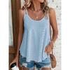 2026 Women's Double-Shoulder Strap Vest with Round Neck and Jacquard Pattern, Sleeveless Base Shirt