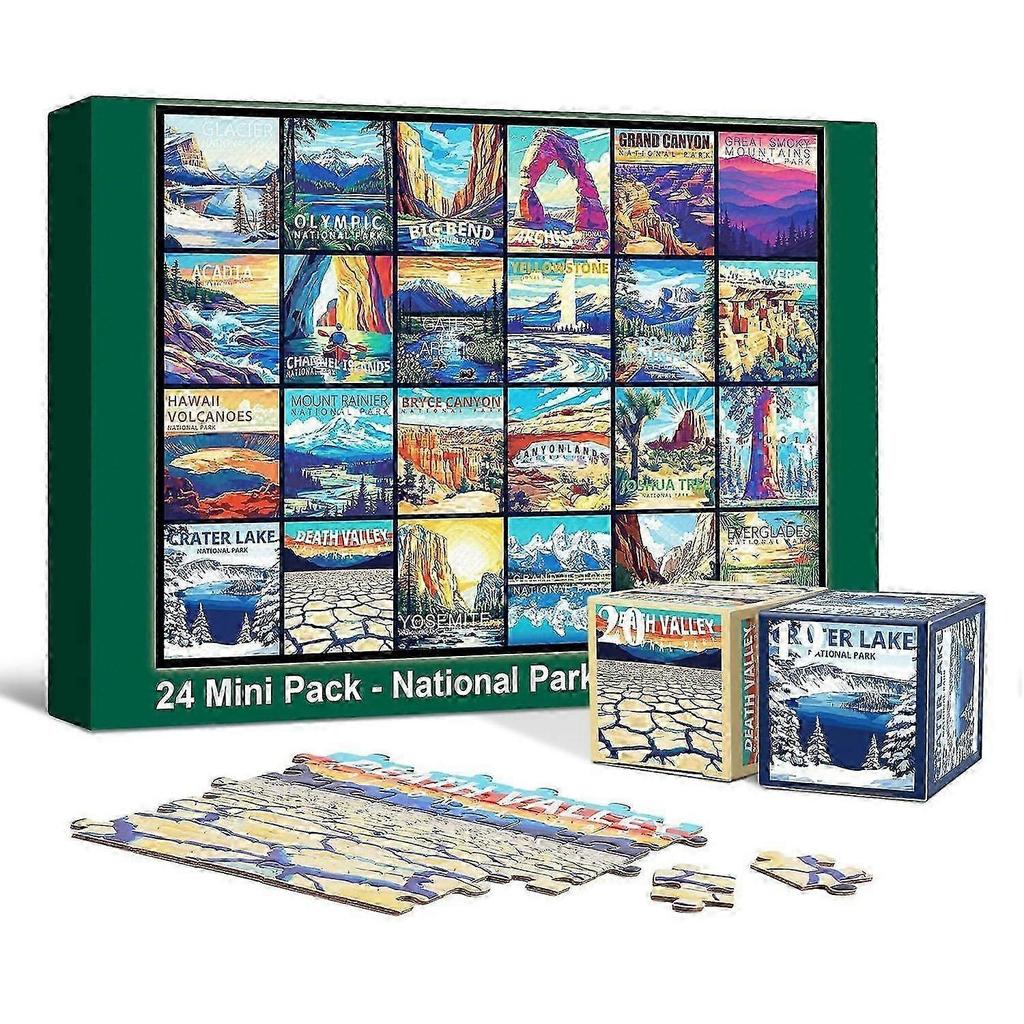 24 Days Puzzle Advent Calendar 2026, National Parks, 24 Mini Pack Daily Puzzle, 1000 Pieces -New 9-28