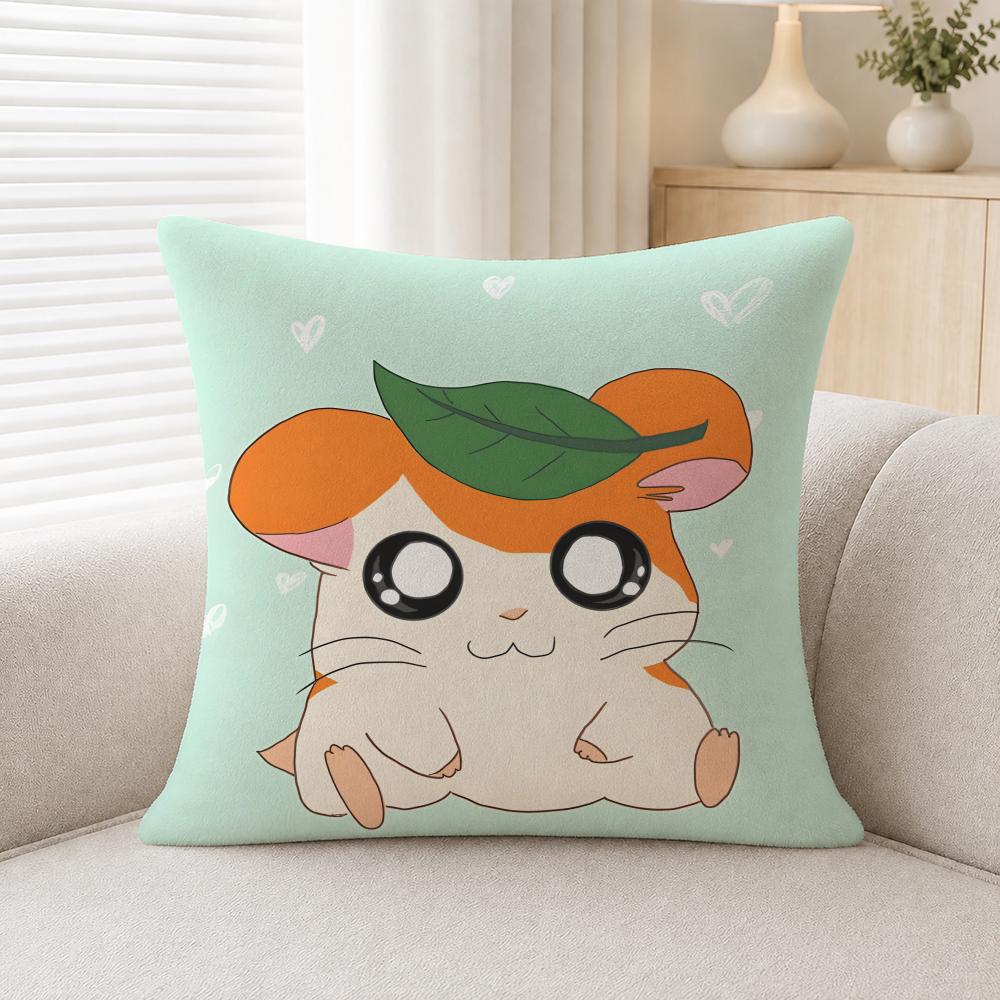 Anime Hamtaro Cushion Cover Soft Plush Cushion Covers Fluffy Throw Pillow Cases For Sofa Bedroom Home Decor