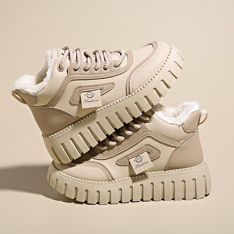 

Корейская версия женских кроссовок-папы 2025 зима бархатные теплые высокие на платформе прилив студенческая повседневная спортивная хлопковая обувь ZY1 2261-1 35