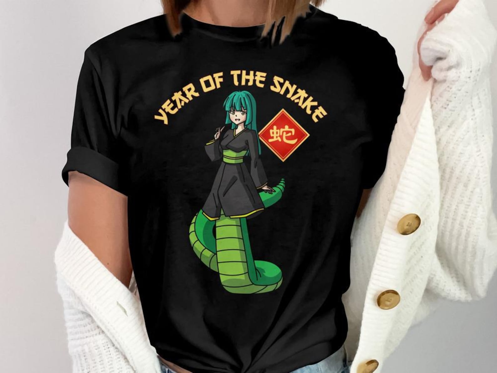 Year of the Snake Chinese Zodiac T-Shirt, Lunar New Year Tee, Chinese New Year Shirt, Unique Gift, Zodiac Snake Shirt XL