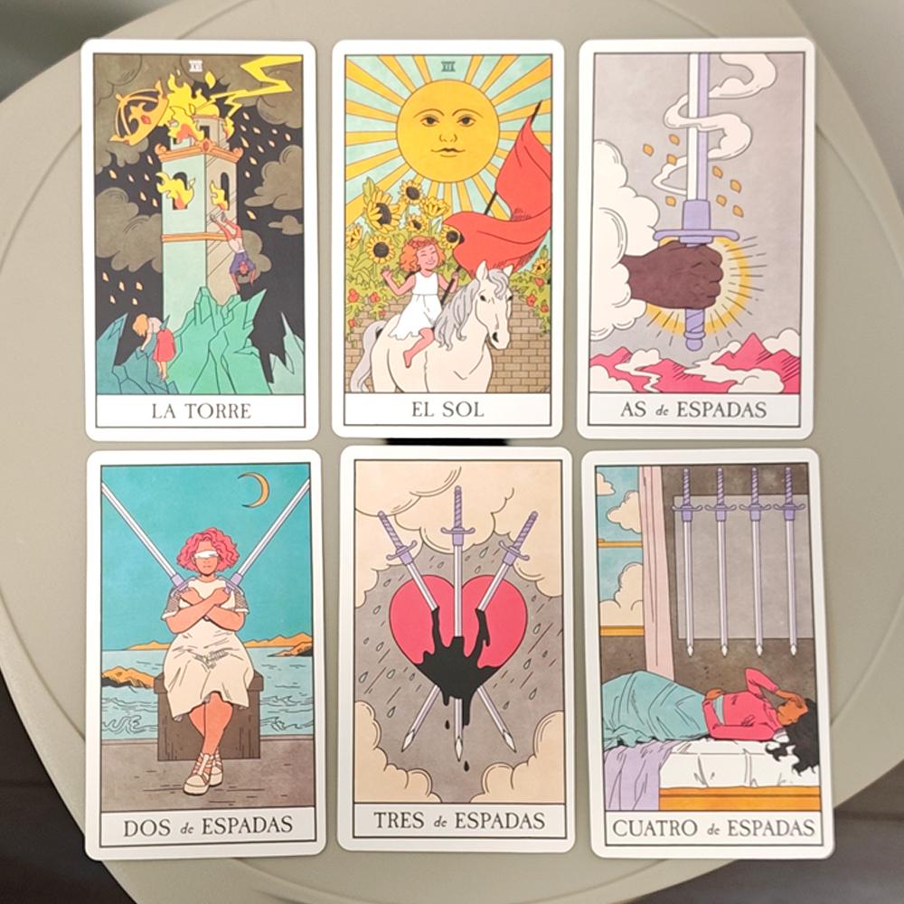 Modern Witch Tarot Deck In Spanish Language 10.3*6cm 78 Pcs Tarot Cards Combine with Diverse Bodies, Up-to-the-minute Fashion