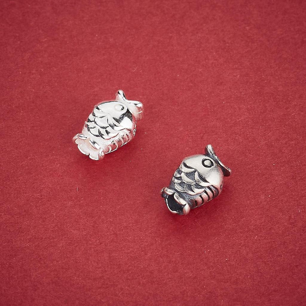 S925 Sterling Silver Koi Fish Spacer Beads for DIY Beading, Bracelet & Necklace Crafting