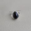Handmade Oval Black Onyx Ring: Twisted Wire Sterling Silver Ring