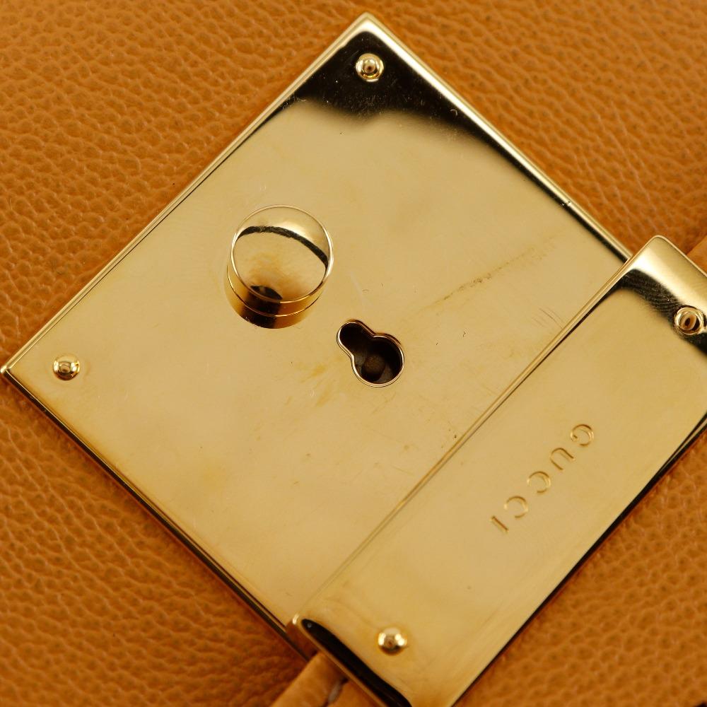 Gucci Old Gucci Business Bag 1529593678 Yellow Calfskin Mens Used