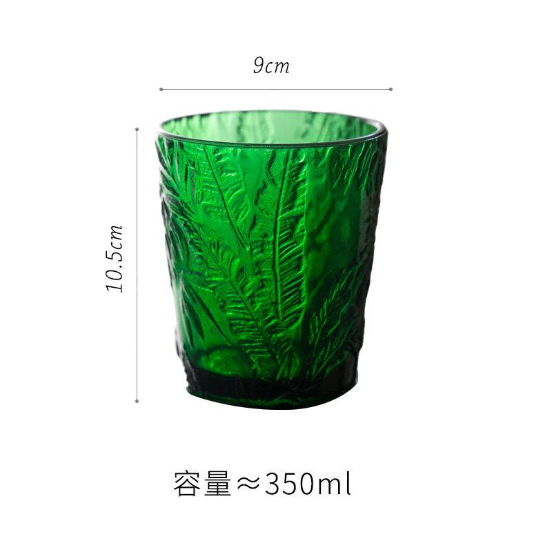

Exquisite Minimalism Vintage Emerald Green Rainforest Glass Goblet Thickened Ins-style Retro Wine Cup for Water Beverage 350ML