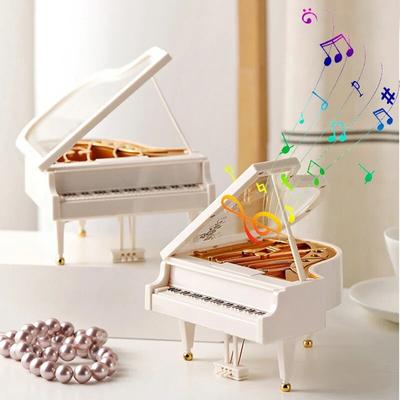 1PC Klavier Spieluhr mit Licht Neujahrsgeschenk für Freundin Weihnachtsgeschenk Heimdekoration ohne Batterie