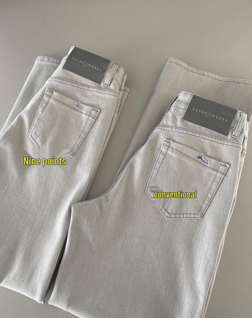 

GAGD Women s High-Waisted Slimming White Fleece-Lined Straight-Leg Jeans, Petite, Four-Way Stretch, Autumn/Winter M