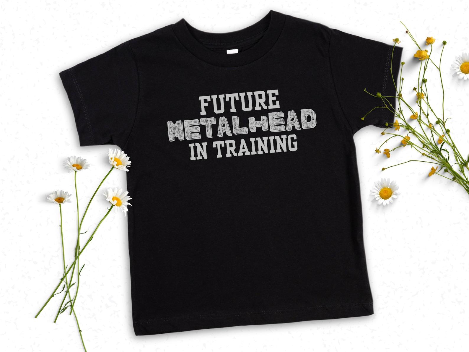 Kid s Funny Heavy Metal Shirt, Future Metalhead Unisex Rocker Tshirt, Rock and Roll Band Child s First Concert Graphic Tee, Edgy Clothes 100