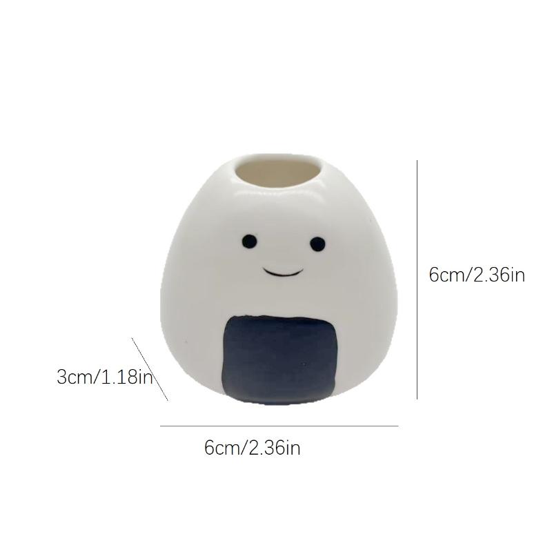 1/2KS Mini vázička na jednu květinu Ručně vyráběné keramické vázy ve tvaru rýžové koule Váza na suché květiny Japonské miniaturní vázičky Onigiri Rozkošné japonské řemeslo