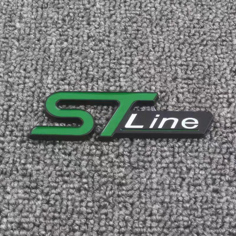 3D Metal STLine STTurbo Logo Emblem Decal Front Grill Fender Side Badge Sticker for  Kuga Fiesta Mondeo and Other Automobile Brands