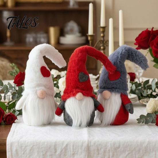 Holiday Gift Ornaments Christmas Faceless Doll Ornament, Plush Gnome Decoration for Home, Xmas Polyester Hanging Decor Figurine with Heart Cap,
