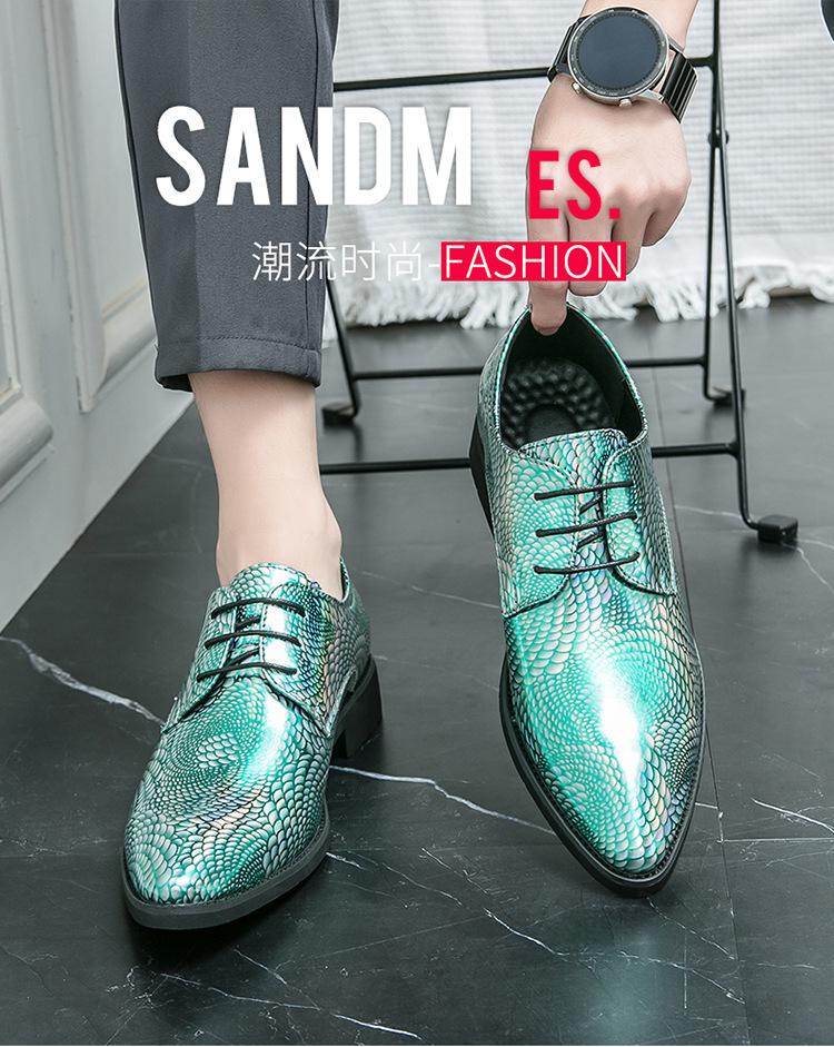 Large Size 48 Pointed Leather Shoes Men's Business Dress Lace-up Groom Wedding Shoes Lacquered Leathershoes