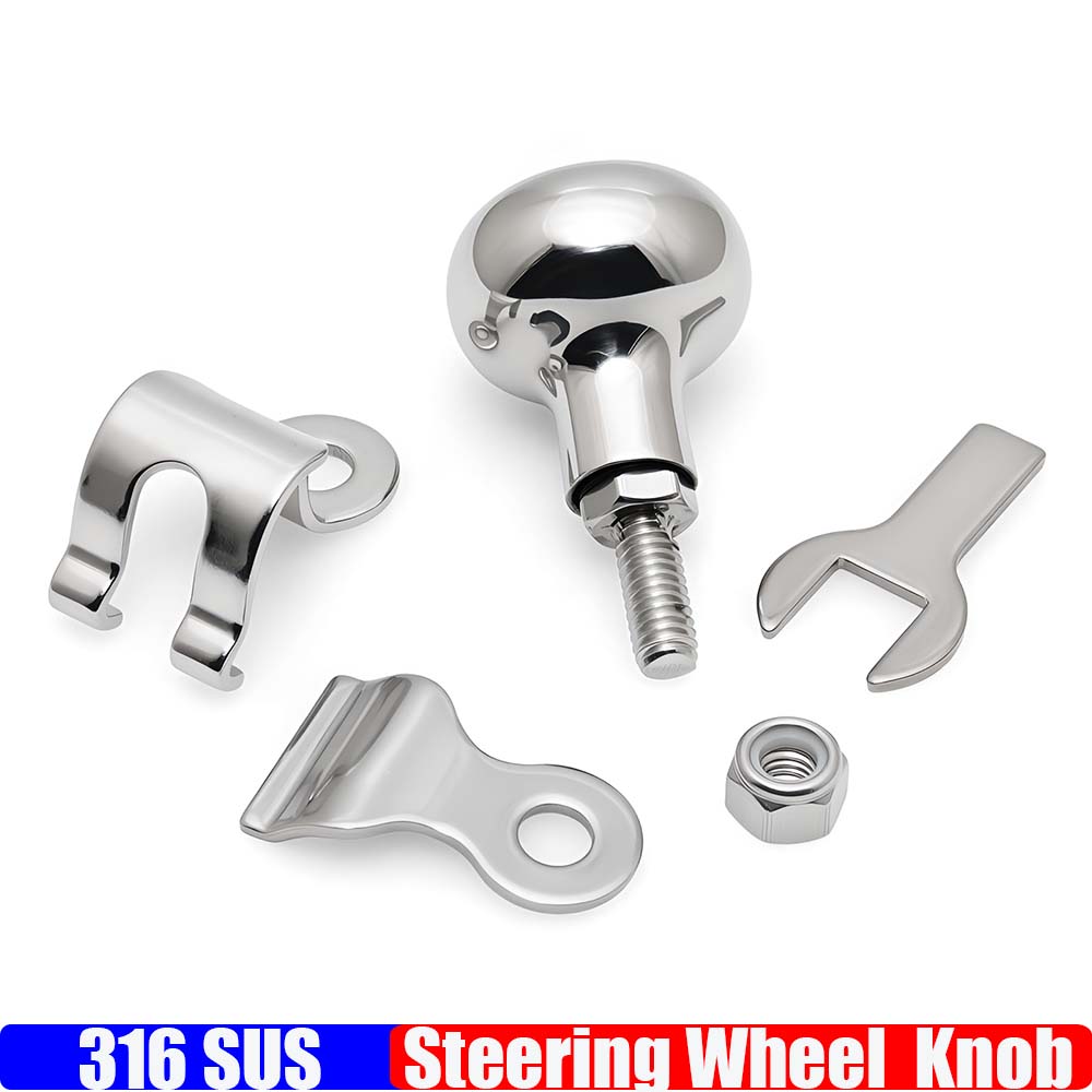 Stainless Steel 316 Steering Wheel Knob Auxiliary Boosters Ball Handle Boat Accessory Steering Wheel Truck Boat Yacht Hardware 1PCS