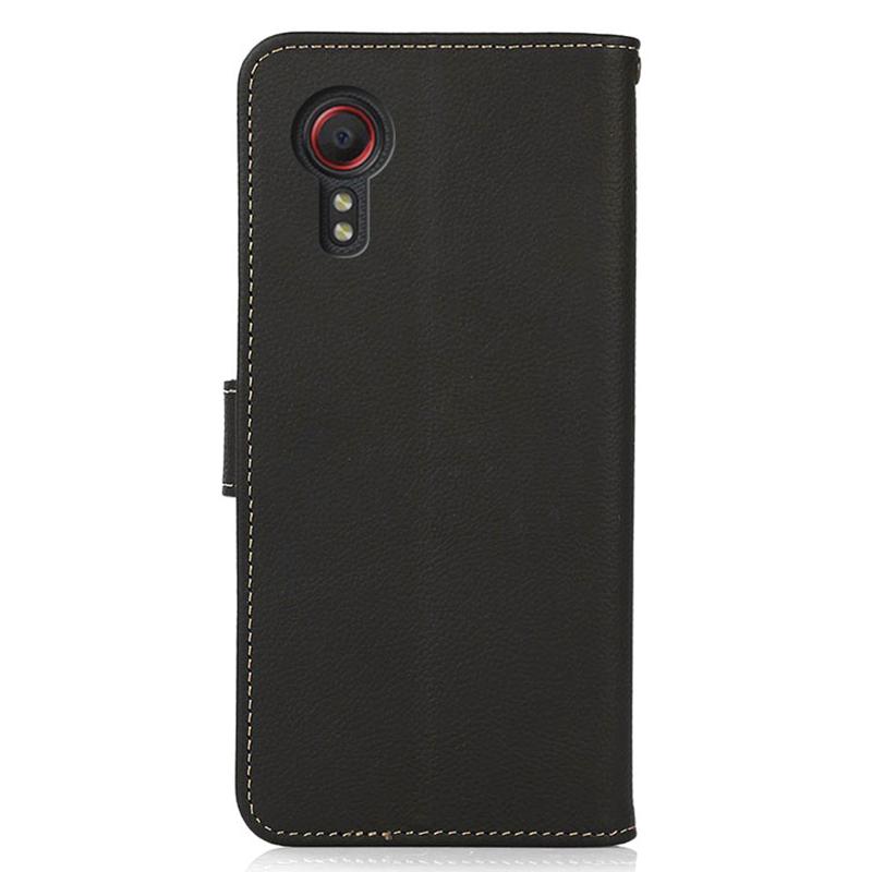KHAZNEH For Samsung Galaxy Xcover7 Phone Case with RFID Blocking Genuine Cow Leather Cover
