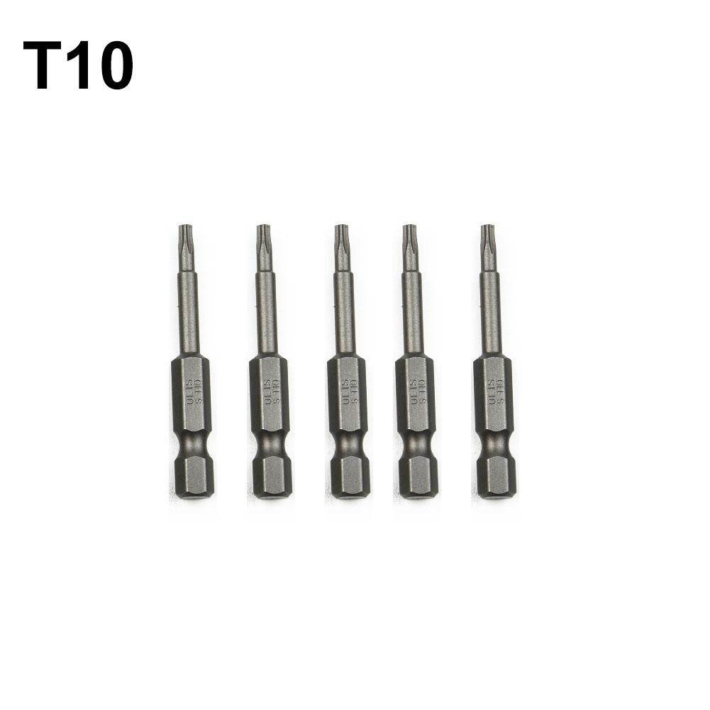 Efficient Hex Shank Fivepoint Magnetic Torx Screwdriver Bits 5PCS Package