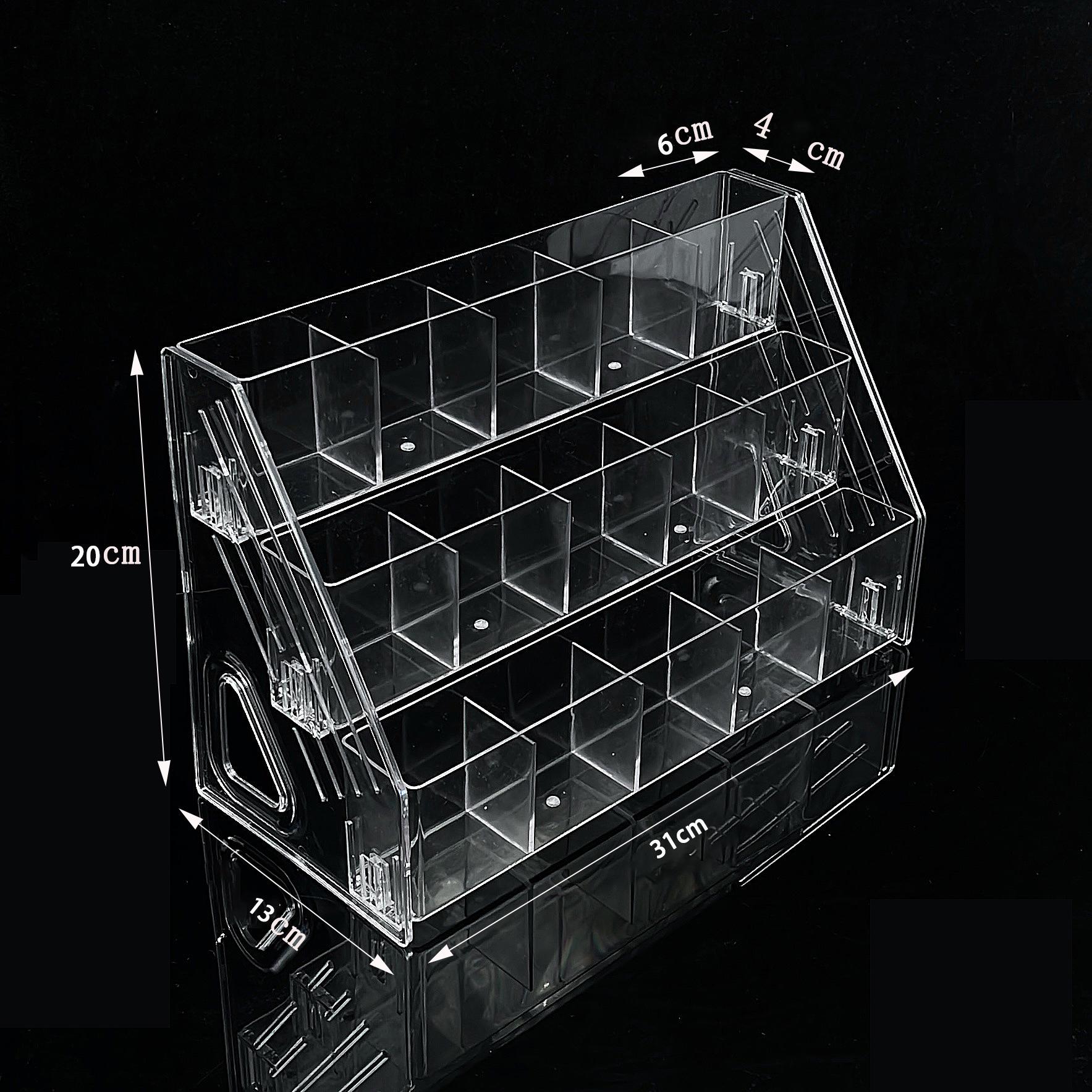 Large Capacity Acrylic Pen Holder - Multi-Grid Organizer for Watercolor Pens and Paintbrushes