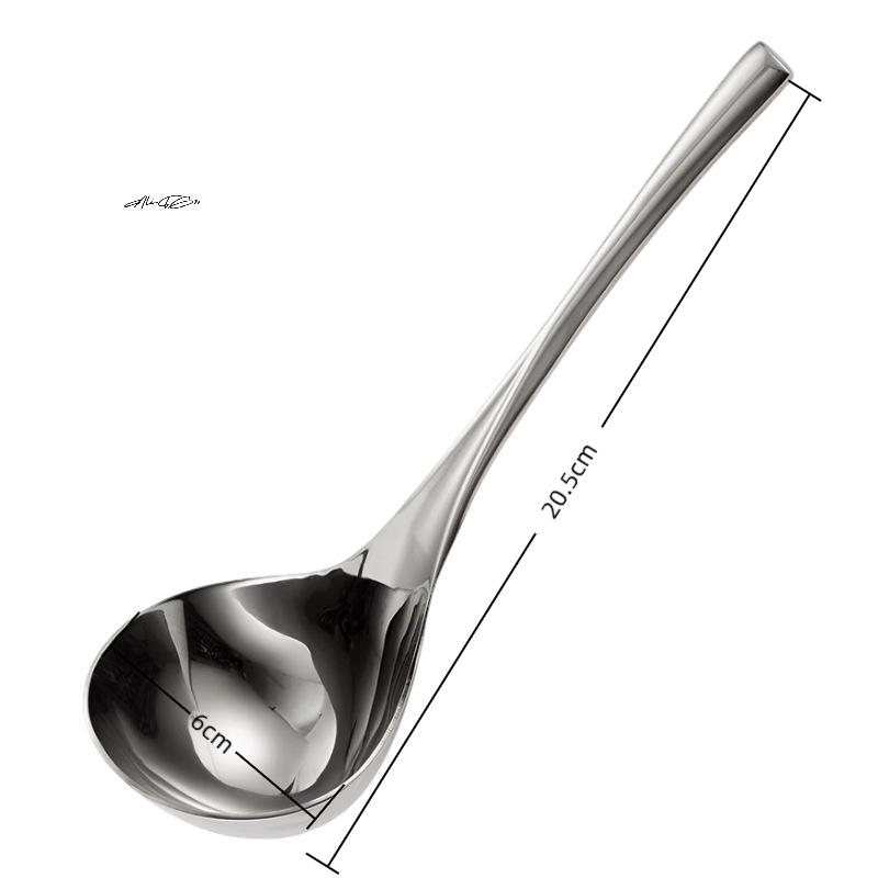 2/5 Stück Dicke Edelstahl-Löffel mit langem Griff für Hot Pot, Reiskochutensil, Küchenschöpflöffel
