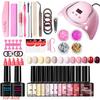 12 Colors Gel Nail Polish Kit with LED Lamp, Nail File, French Tips & Nail Art Decorations, Complete Starter Set
