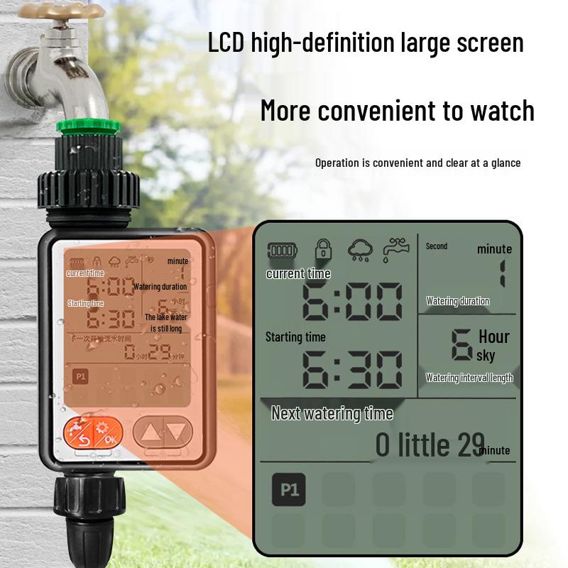 Smart Rain Sensor Drip Irrigation Timer with Large Screen for Plant Walls