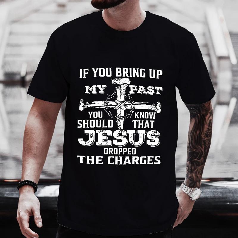 

Jesus Dropped The Charges Print Men s T-shirt Funny Graphic Tops Short Sleeve Tee Summer Short Sleeve Tees Oversized Streetwear XXXXXL золотий