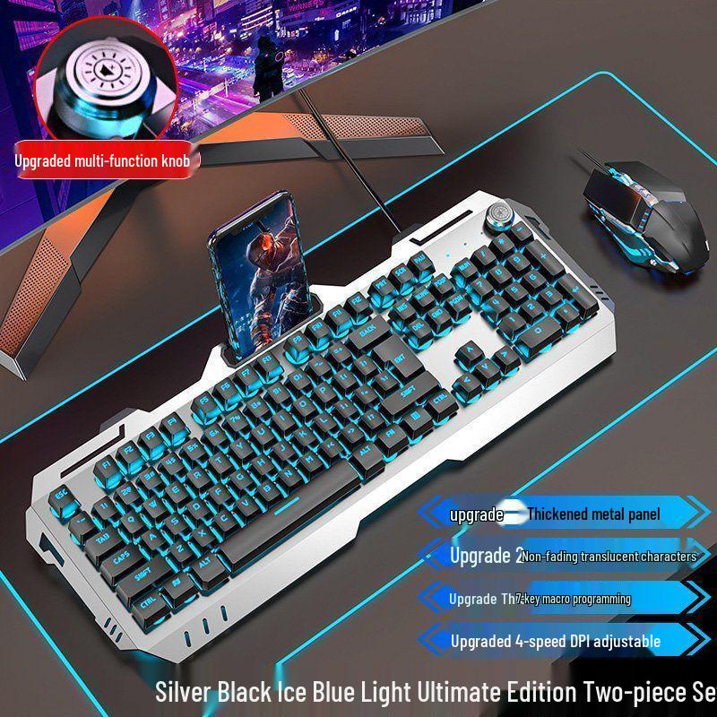 Wired Mechanical Keyboard, Headset & Mouse Set for Gaming and Office Use