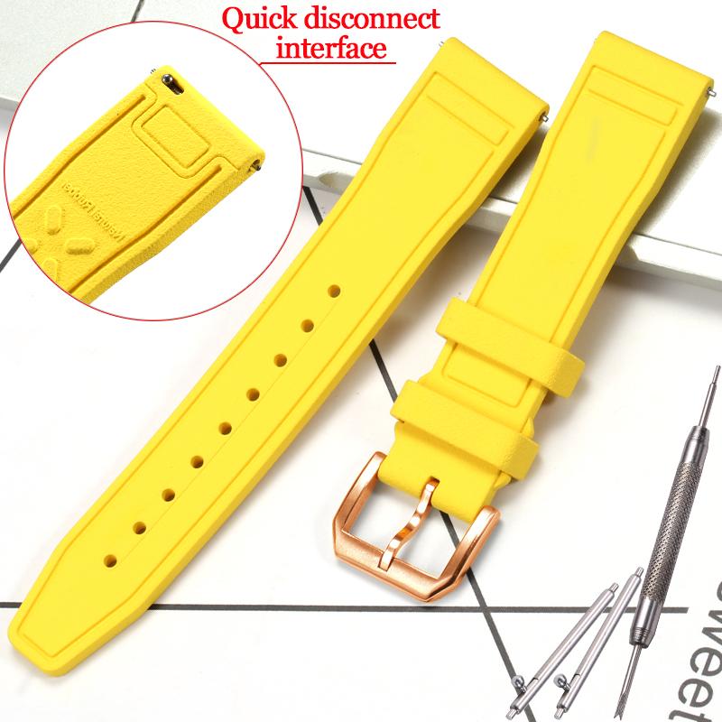 Rubber Silicone Watch Strap for IWC Pilot's Band Quick Release Bracelet Fluororubber Watchband