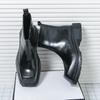 Winter Herren Business Chelsea Lederstiefel Schwarz Dicksohlige Rutschfeste Outdoor Trainingsstiefel Gesellschaftsstiefel Größen 38-46