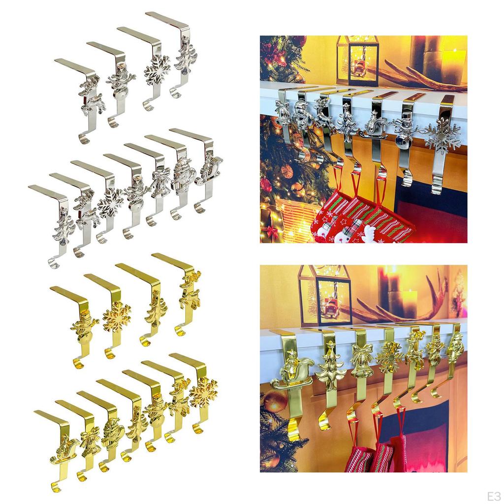 Vánoční držáky na punčochy Krbové závěsy Protiskluzové háčky na girlandy Závěsné punčochy