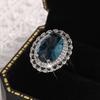 Haute Couture Blauer Damenring 925 Silber Vergoldet Natürlicher Blauer Topas Damenring Cocktailparty Schmuck Geschenk