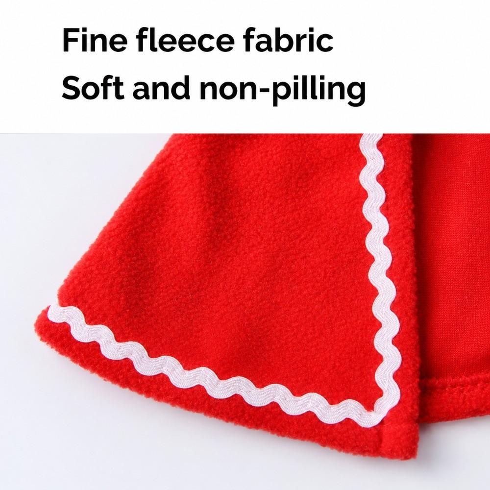 Lace Trim Pet Christmas Costume Soft Fabric Cat Xmas Clothes Home Holiday Decor