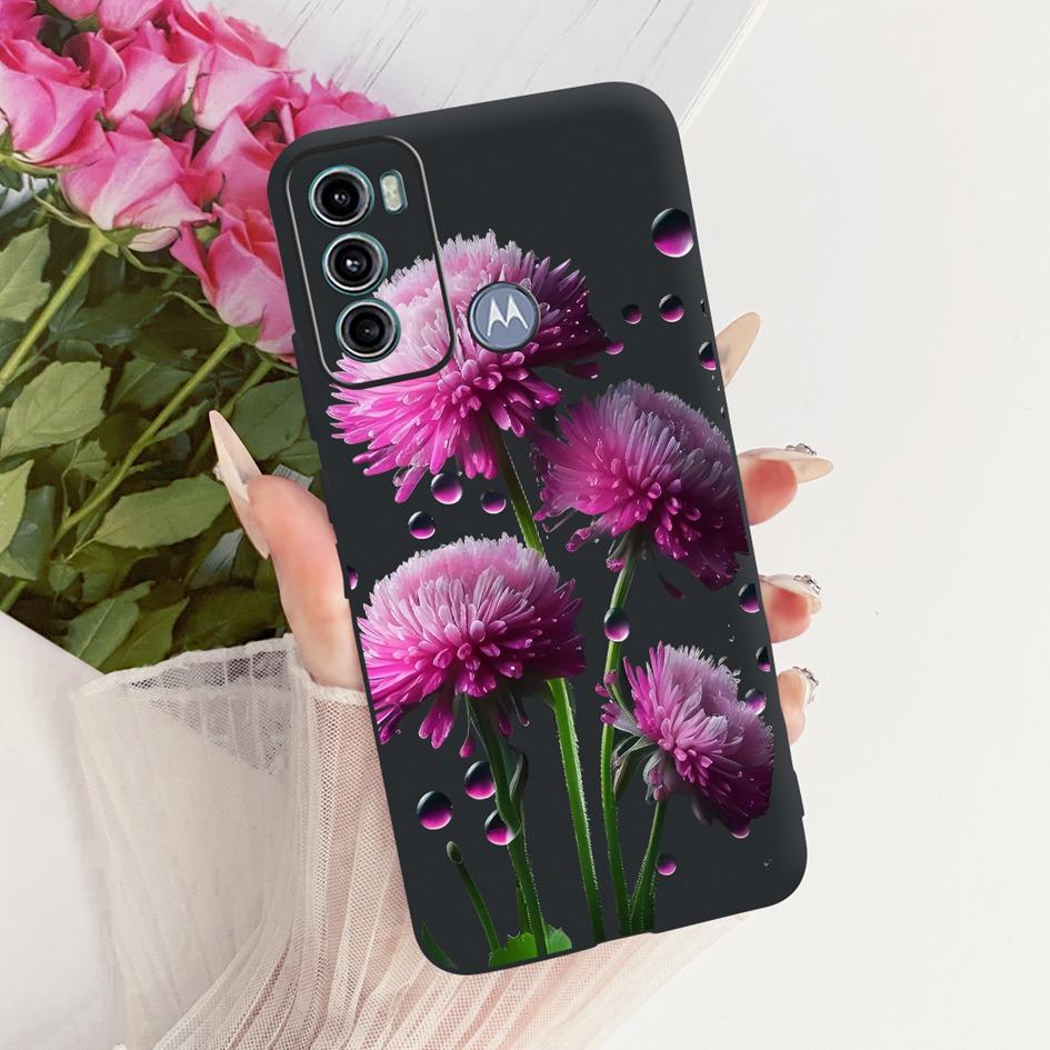 Case For Motorola Moto G60 Cover 6.8" Popular Butterfly Flower Soft Black Silicone Phone Case For Motorola Moto G40 Fusion Shell