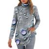 Tee Shirts For Women Fall Casual Long Sleeve Shirts Sweatshirt Vintage Printed High Neck Top Pullover