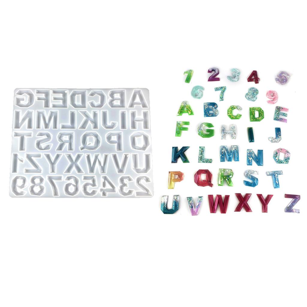Silicone Alphabet Molds Number Letter Molds Epoxy Resin Molds for DIY Crafts