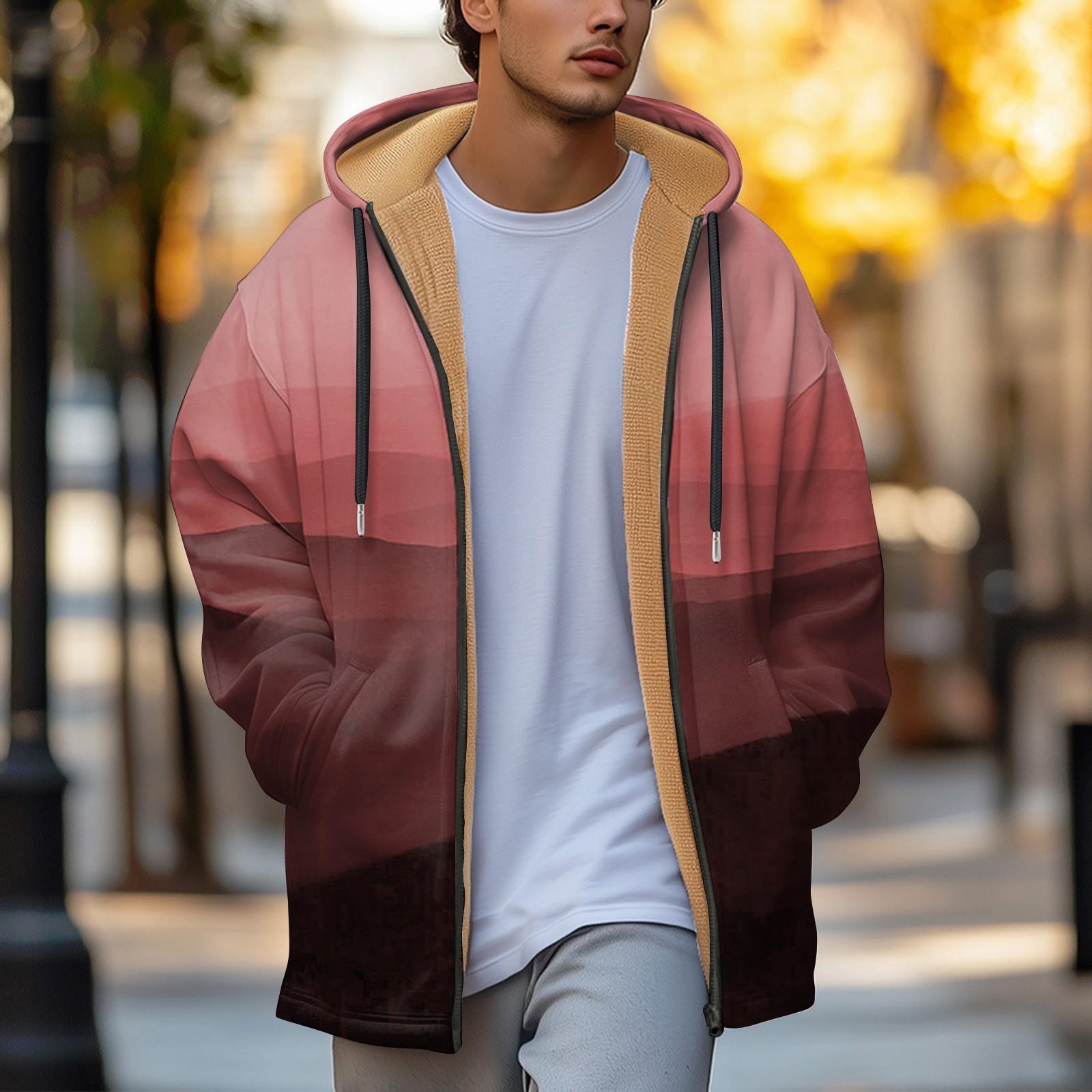 

Чоловіча товста куртка на блискавці з вставними кишенями в бавовняну куртку XL червоний