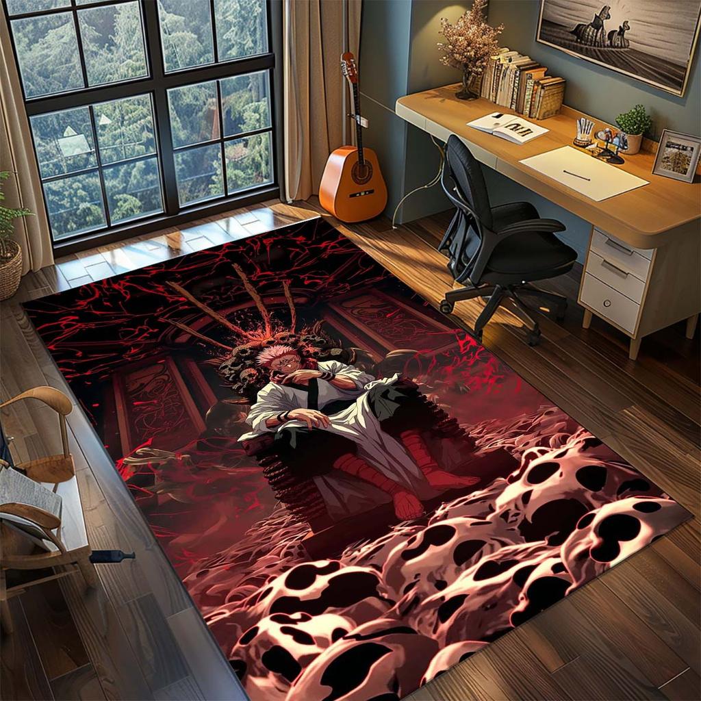 Tappeto Anime Jujutsu Kaisen Tappeto Grande Tappeto per Grandi Aree Tappetino Antiscivolo Lavabile Tappeto per Stanza Gamer Camera da Letto Decorazione per la Casa -QJY