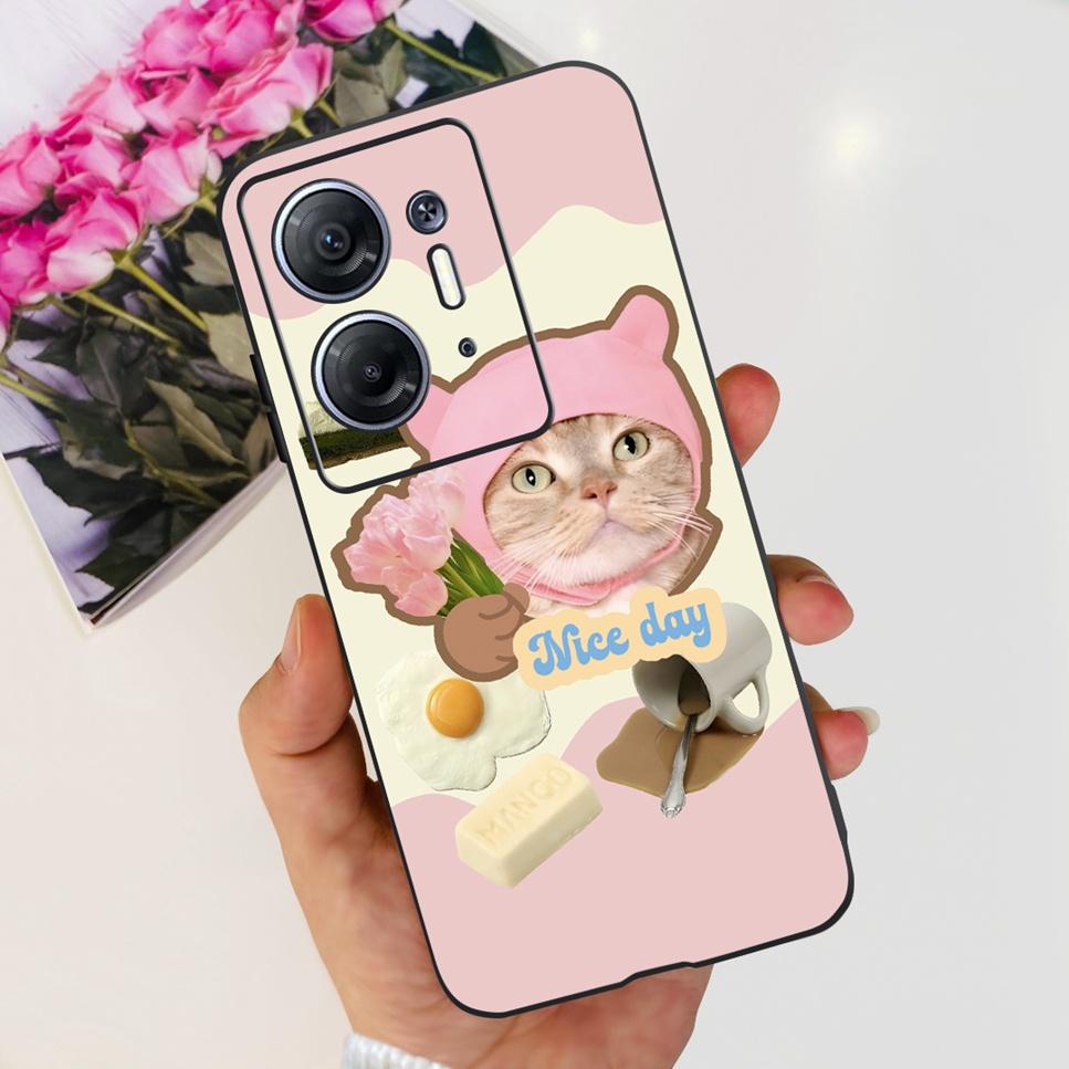 For Infinix Hot 30 5G 6.78" Case Flower TPU Soft Silicon Black Cover For Infinix HOT 30 Hot30 X6832 Astronaut Phone Cases Fundas