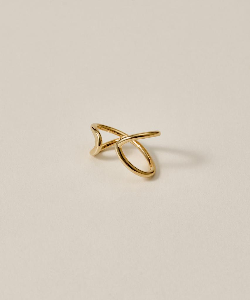 Novice Tokyo Lower Cross Line Ear Cuff / Gold