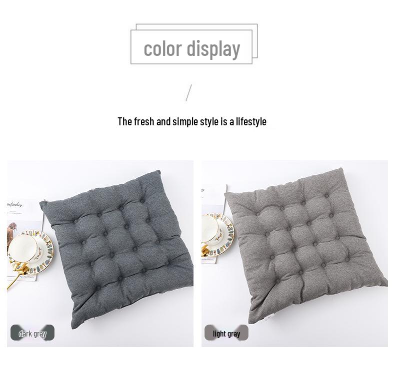 Solid Color 16-Hole Thickened Pom-Pom Seat Cushion for Chairs and Sofas